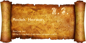 Medek Herman névjegykártya